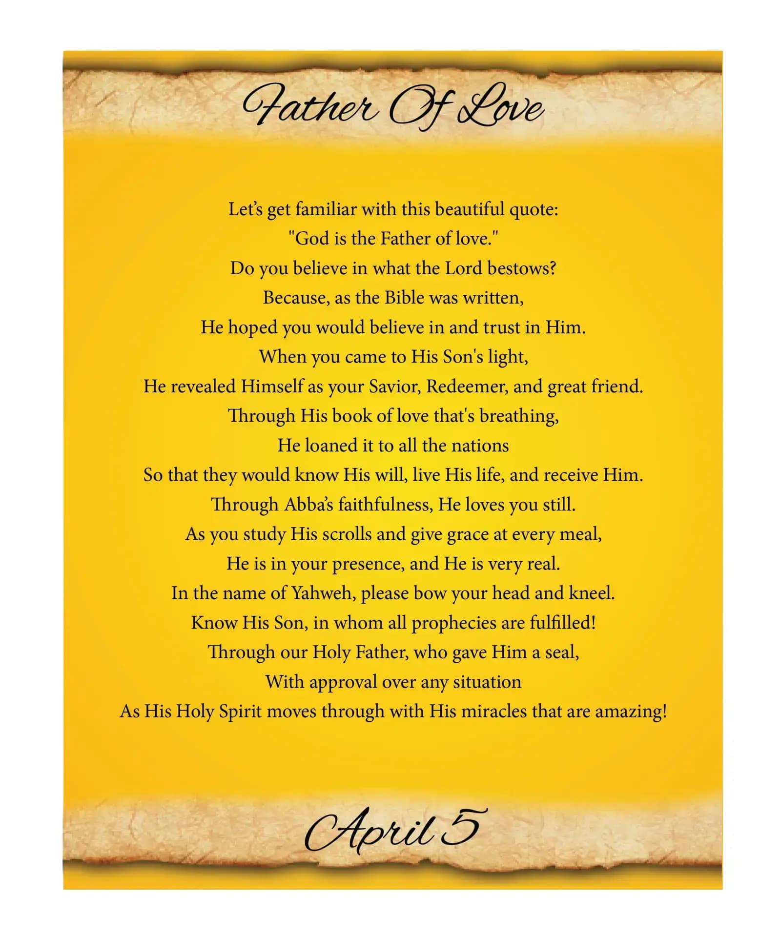 April featured poem