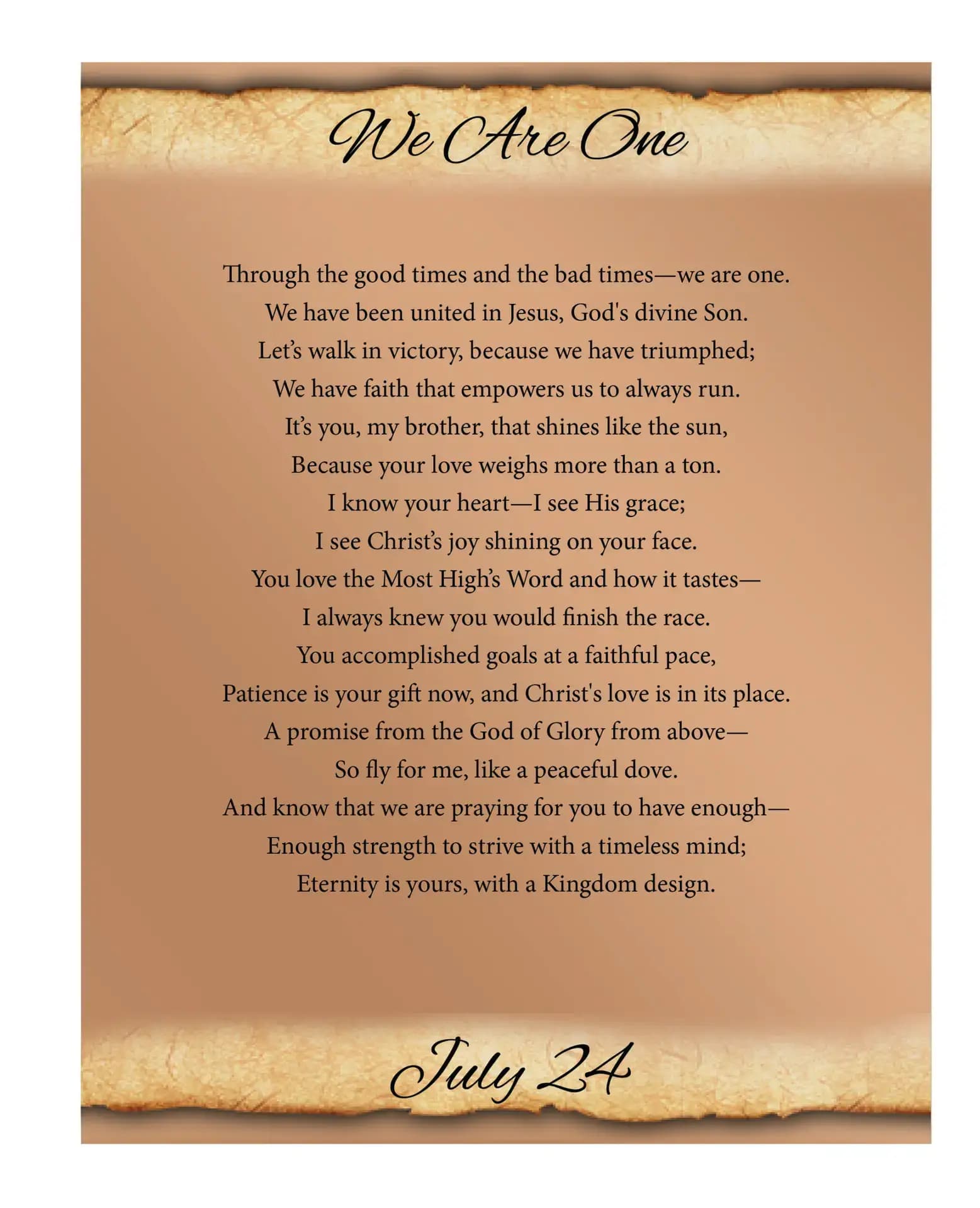 July featured poem